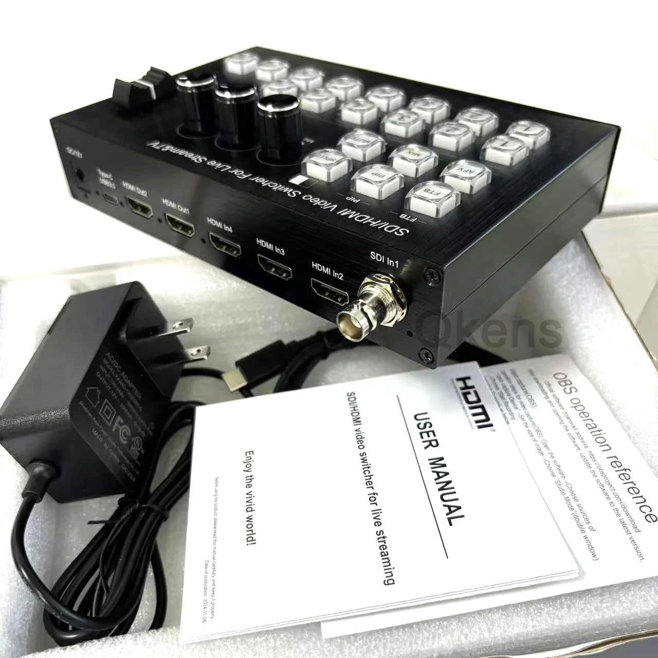 1080p60 SDI HDMI Video Switcher Multi Camera Live Streaming Station seamless switch Video Capture Mic Line in Out Audio Mix PIP
1080p60 SDI HDMI Video Switcher Multi Camera Live Streaming Station seamless switch Video Capture Mic Line in Out Audio Mix PIP