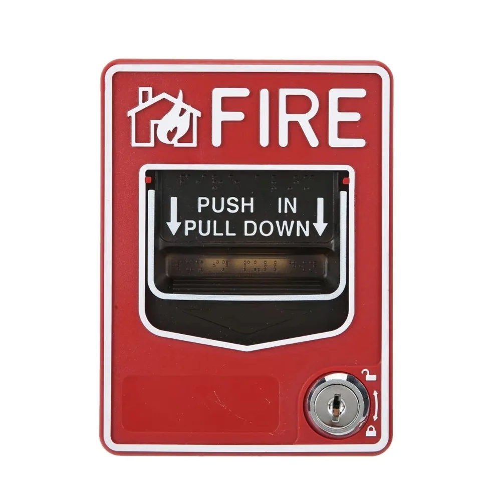 Sturdy Hard Casing Conventional Manual Alarm Call Point Prominent Red Outer Shell Manual Emergency Push Button