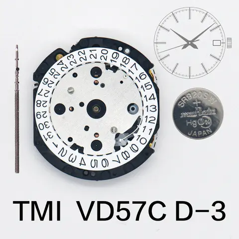 TMI VD57C D-3 Quartz Movement VD57 movement Date at 3' Japan Movement Single Calendar Standard Chronograph Movement
