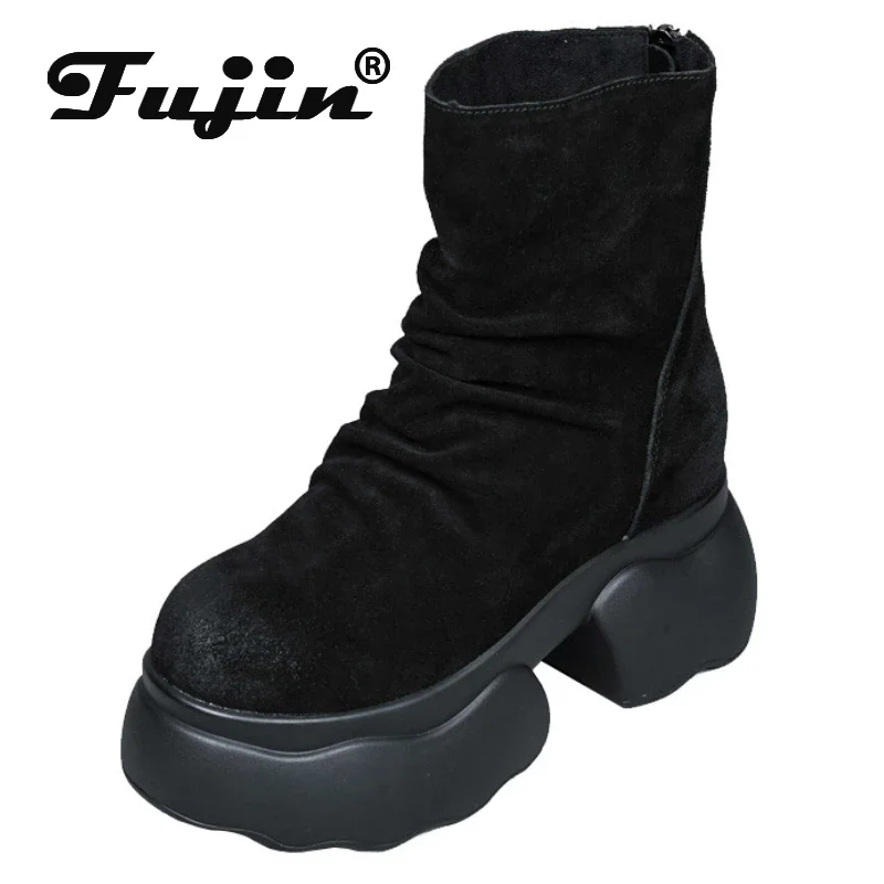 Fujin 9.5cm Synthetic Microfiber Leather Stretch Knee High Ankle Boots Woman Motorcycle Fabric Autumn Winter Plush Spring Shoes
Fujin 9.5cm Synthetic Microfiber Leather Stretch Knee High Ankle Boots Woman Motorcycle Fabric Autumn Winter Plush Spring Shoes