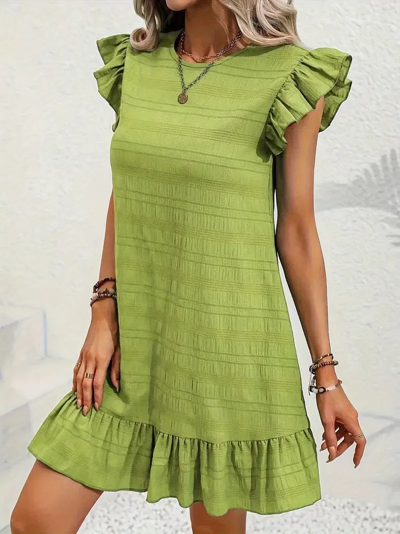 2025 Summer New Fashion Large Size Temperament Solid Color Ruffle Sleeveless Female Dress Vestidos De Mujer
2025 Summer New Fashion Large Size Temperament Solid Color Ruffle Sleeveless Female Dress Vestidos De Mujer