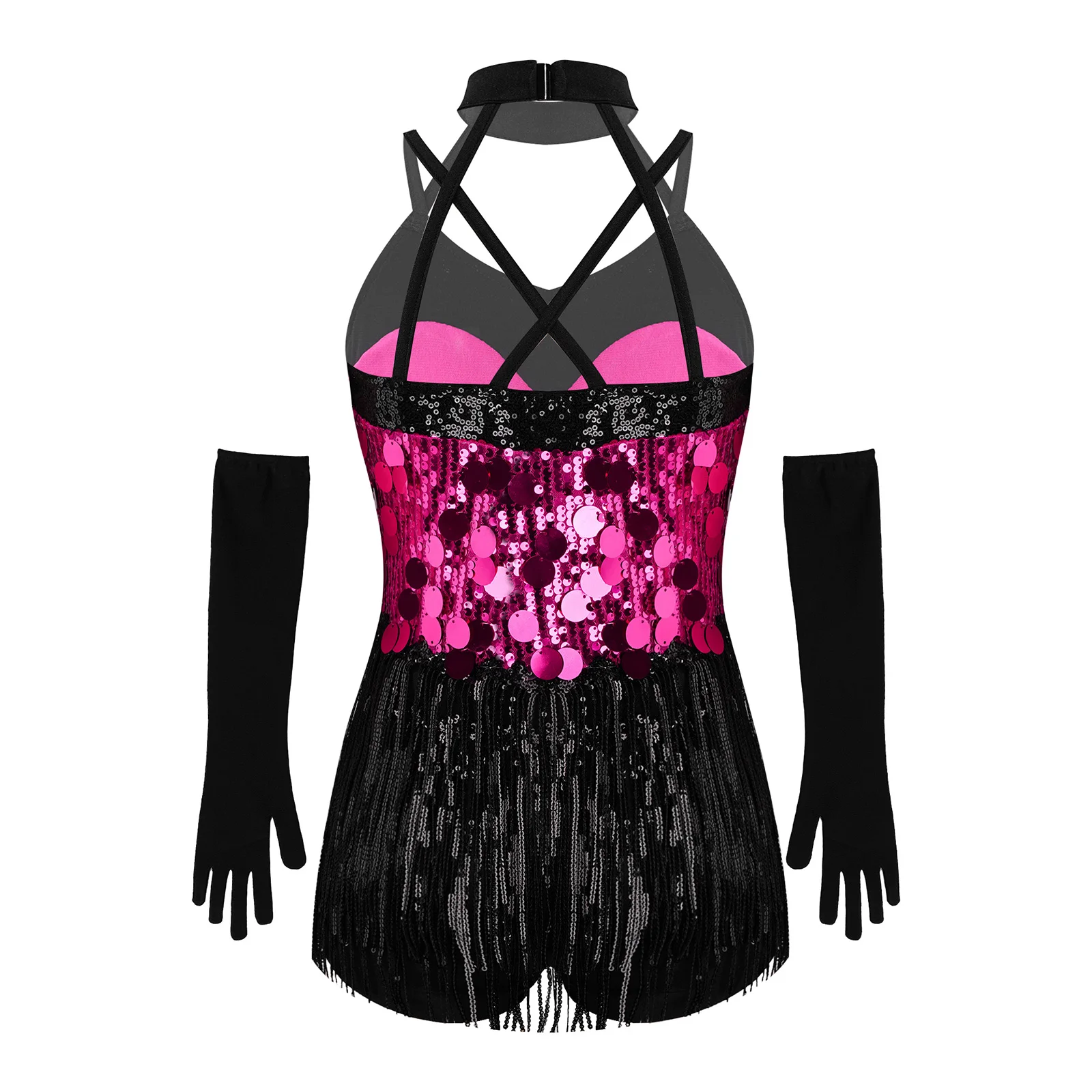 Kids Girls Sequins Ballroom Dance Leotard Children Tassels Rumba Latin Dress Fringed Dresses with Gloves for Stage Performance
Kids Girls Sequins Ballroom Dance Leotard Children Tassels Rumba Latin Dress Fringed Dresses with Gloves for Stage Performance