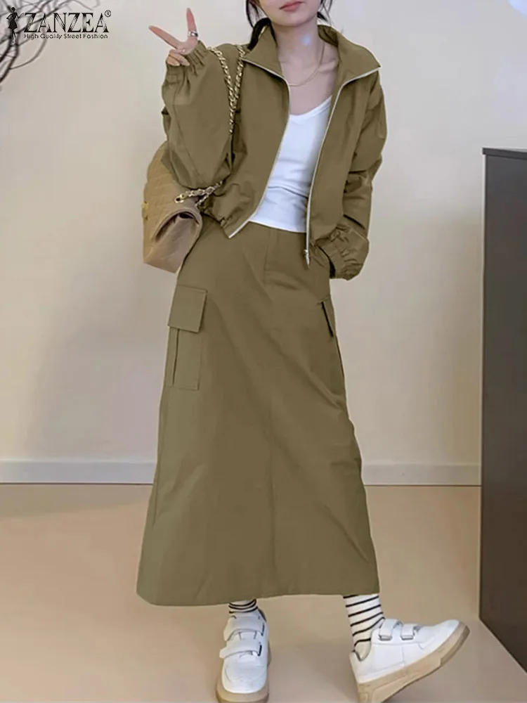 ZANZEA Street Fashion Women's Skirt Sets Long Sleeve Jackets Elastic Waist Long Skirts Work Wear Outfits Casual 2-Pieces Suits
ZANZEA Street Fashion Women's Skirt Sets Long Sleeve Jackets Elastic Waist Long Skirts Work Wear Outfits Casual 2-Pieces Suits
