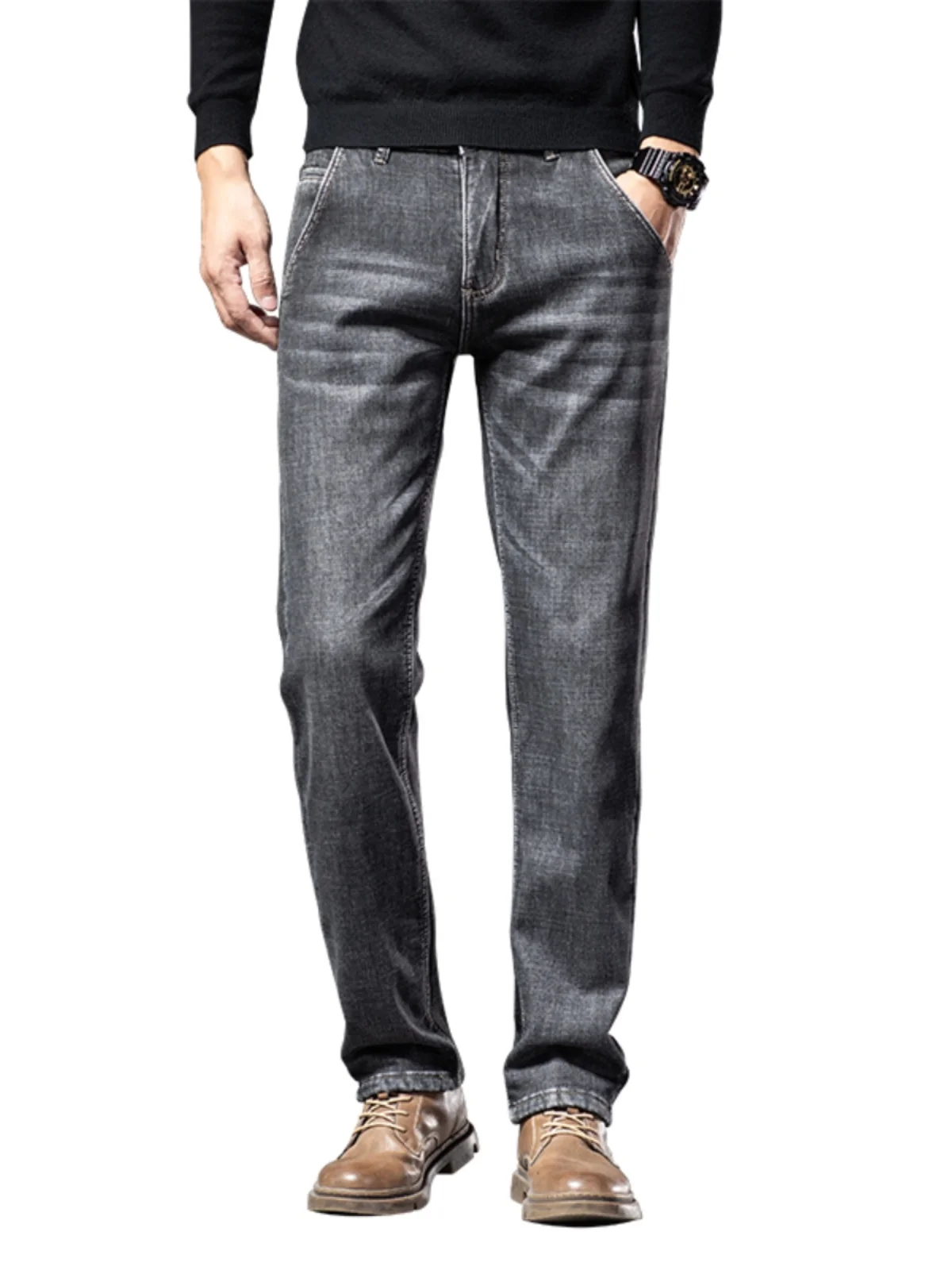 Men's Fce Lined Elastic Waist Jeans Casual Loose Thi Warm Winter Straight Leg Jeans Youthful Urban Sle Faionable Fit
Men's Fce Lined Elastic Waist Jeans Casual Loose Thi Warm Winter Straight Leg Jeans Youthful Urban Sle Faionable Fit