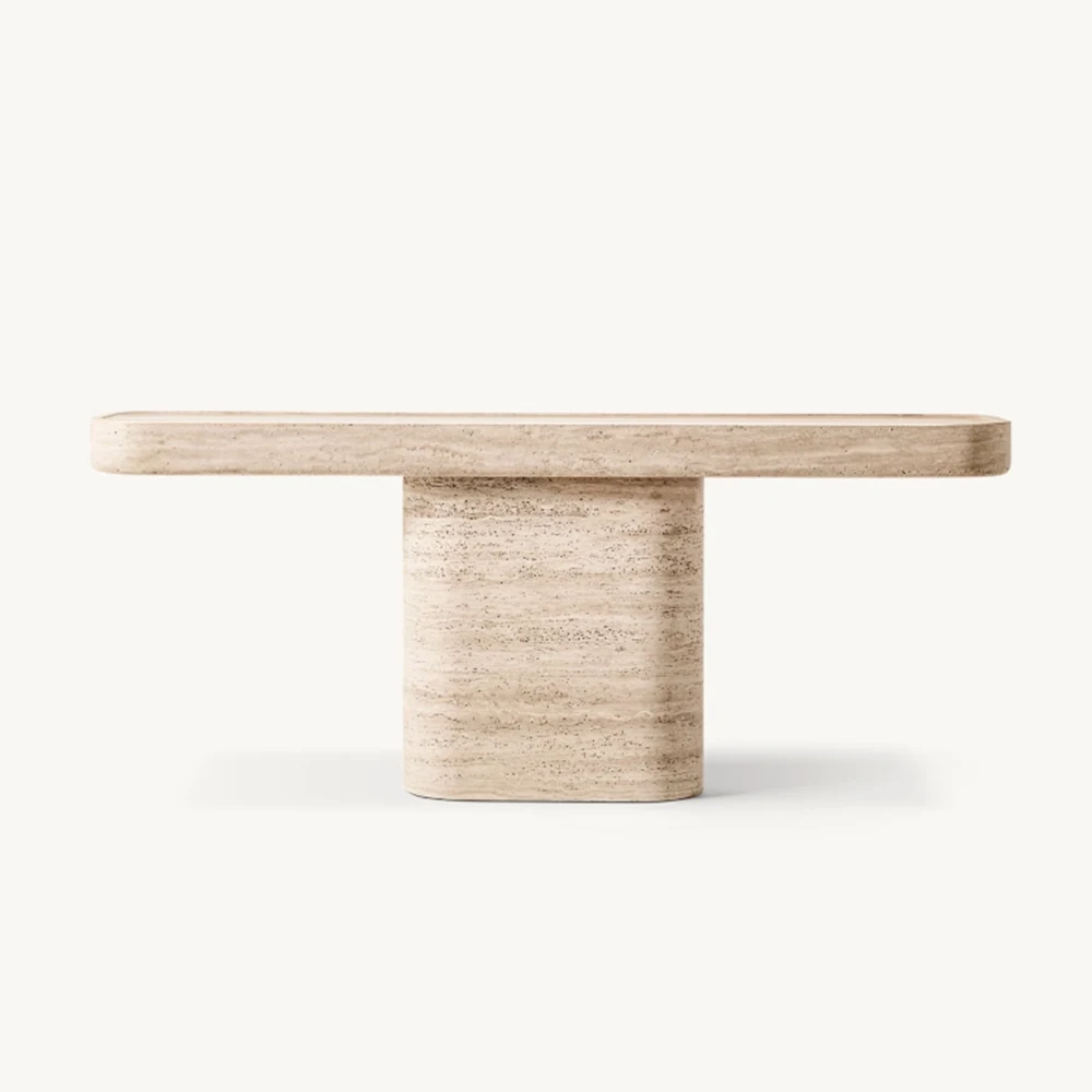 Mid Century Modern Natural Stone Entryway Travertine Carved Console Table for Living Room Funiture
Mid Century Modern Natural Stone Entryway Travertine Carved Console Table for Living Room Funiture