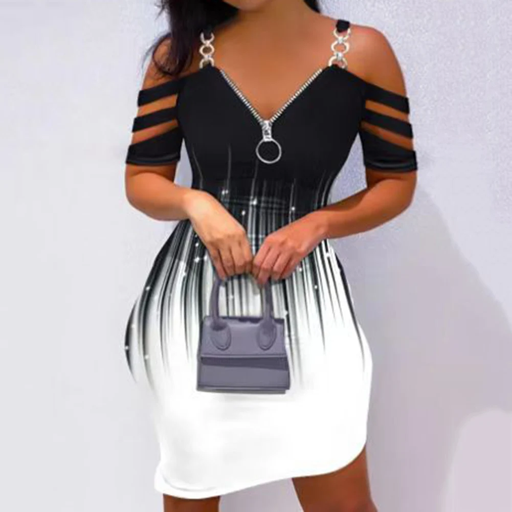 Women Spring Summer Zip Up Printing Casual Sexy Cold Off Shoulder Bodycon Skinny Dress Elegant Female Slim Fit Mini Dress
Women Spring Summer Zip Up Printing Casual Sexy Cold Off Shoulder Bodycon Skinny Dress Elegant Female Slim Fit Mini Dress
