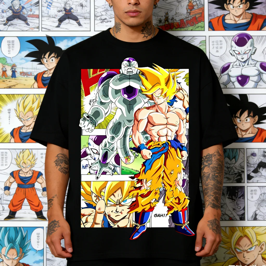 Dragon Ball Goku VS Frieza T-shirt Summer Oversized Hip Hop Streetwear Short Sleeve for Adult and Kids Sizes Hot Sale
Dragon Ball Goku VS Frieza T-shirt Summer Oversized Hip Hop Streetwear Short Sleeve for Adult and Kids Sizes Hot Sale
