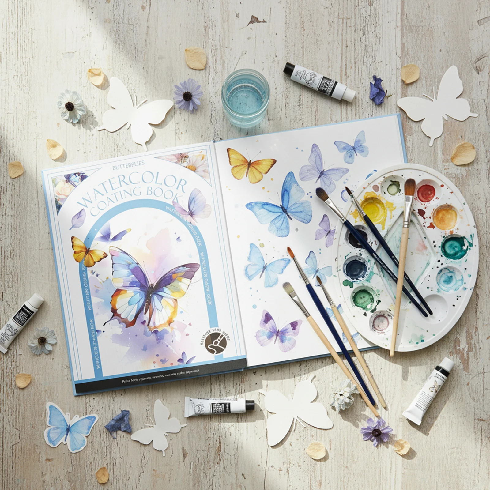 Watercolor Coloring Book Adults Water Color Paper Book Paint Set (Butterflies)
Watercolor Coloring Book Adults Water Color Paper Book Paint Set (Butterflies)