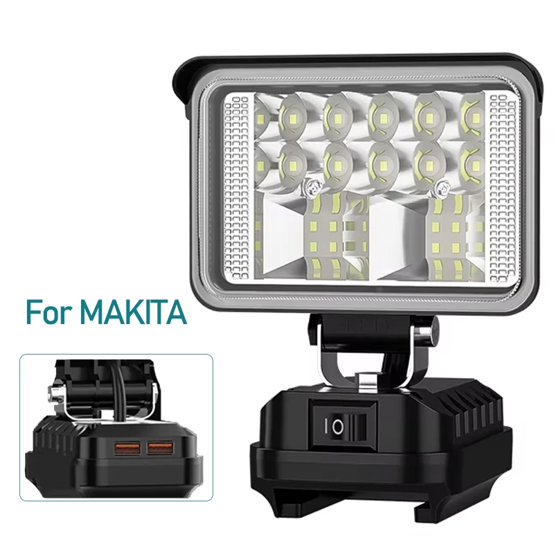 36W 18 LED Work Light For Makita MAX 20V Lithium Battery Portable Flashlight Wireless Light With USB Port 3 In Outdoor lantern
36W 18 LED Work Light For Makita MAX 20V Lithium Battery Portable Flashlight Wireless Light With USB Port 3 In Outdoor lantern