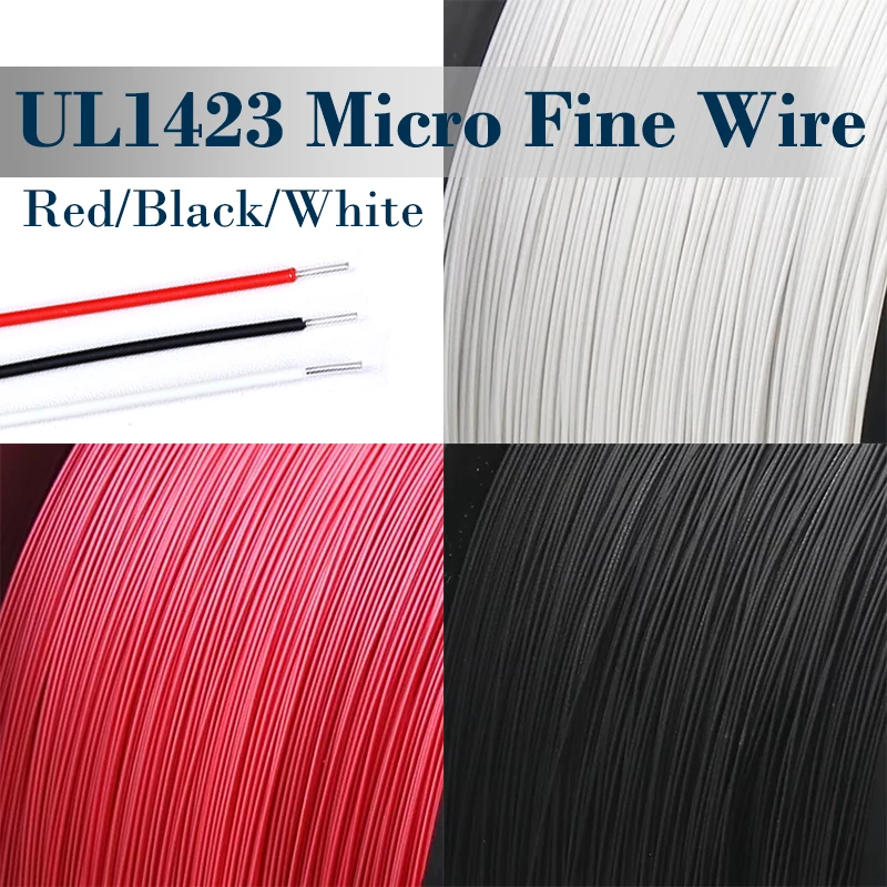Red/Black/White UL1423 PTFE Wire 38~24AWG Silver Plated Copper High Temperature Electronic Single Micro Fine Core Cable 5~500M
Red/Black/White UL1423 PTFE Wire 38~24AWG Silver Plated Copper High Temperature Electronic Single Micro Fine Core Cable 5~500M