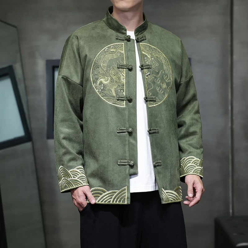 New Chinese Sle Men's Long Sve Jaet Autumn Winter Embroidery Retro Button Tang Costume Top Large Size Outerwear
New Chinese Sle Men's Long Sve Jaet Autumn Winter Embroidery Retro Button Tang Costume Top Large Size Outerwear