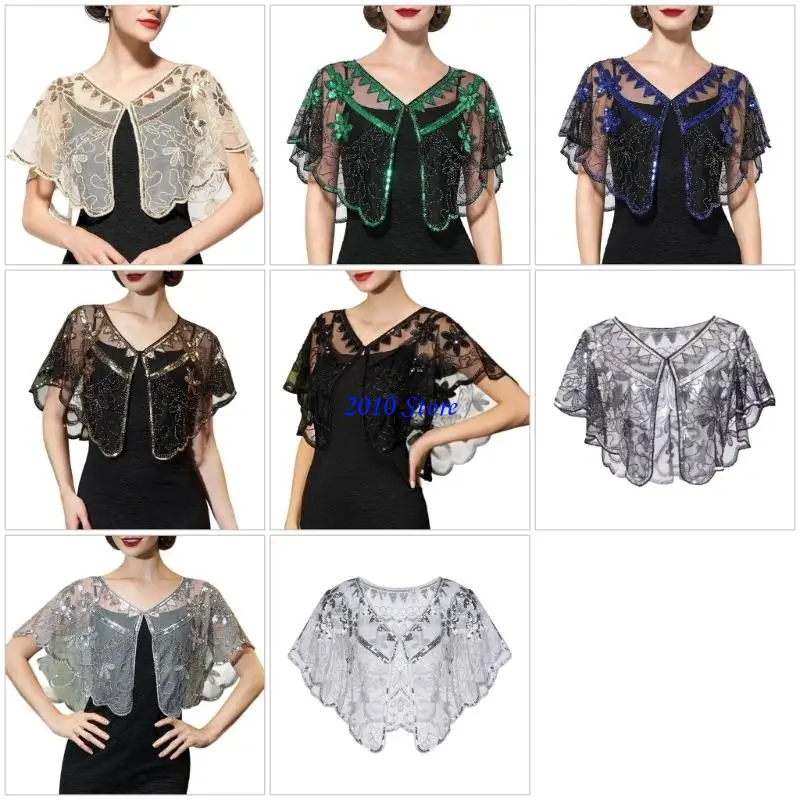 F3MF Sparkling Beadwork Shawl Comfortable Shoulder Wrap for Women Party Dressingup
F3MF Sparkling Beadwork Shawl Comfortable Shoulder Wrap for Women Party Dressingup