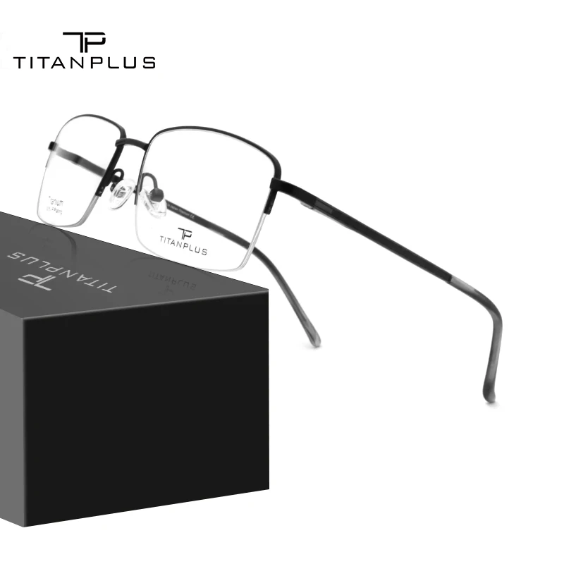 TITANPLUS Pure Titanium Glasses Frame Men Half Frame Square Myopia Optical Prescription Eyeglasses New Semi Rimless Eyewear
TITANPLUS Pure Titanium Glasses Frame Men Half Frame Square Myopia Optical Prescription Eyeglasses New Semi Rimless Eyewear