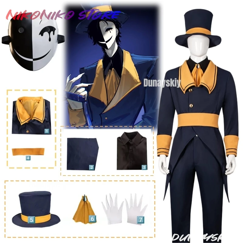 New Game Freak Carnival Ticket Inspector Carnival Barker Hat Mask Costumes Anime With The Same Clothing Set Halloween Party
New Game Freak Carnival Ticket Inspector Carnival Barker Hat Mask Costumes Anime With The Same Clothing Set Halloween Party