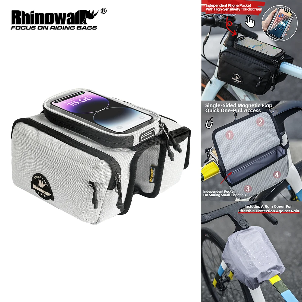 Rhinowalk Bike Frame Tube Bag Waterproof Bicycle Crossbar Saddlebag With Touchable Phone Holder Pack Single-Sided Magnetic Flap
Rhinowalk Bike Frame Tube Bag Waterproof Bicycle Crossbar Saddlebag With Touchable Phone Holder Pack Single-Sided Magnetic Flap