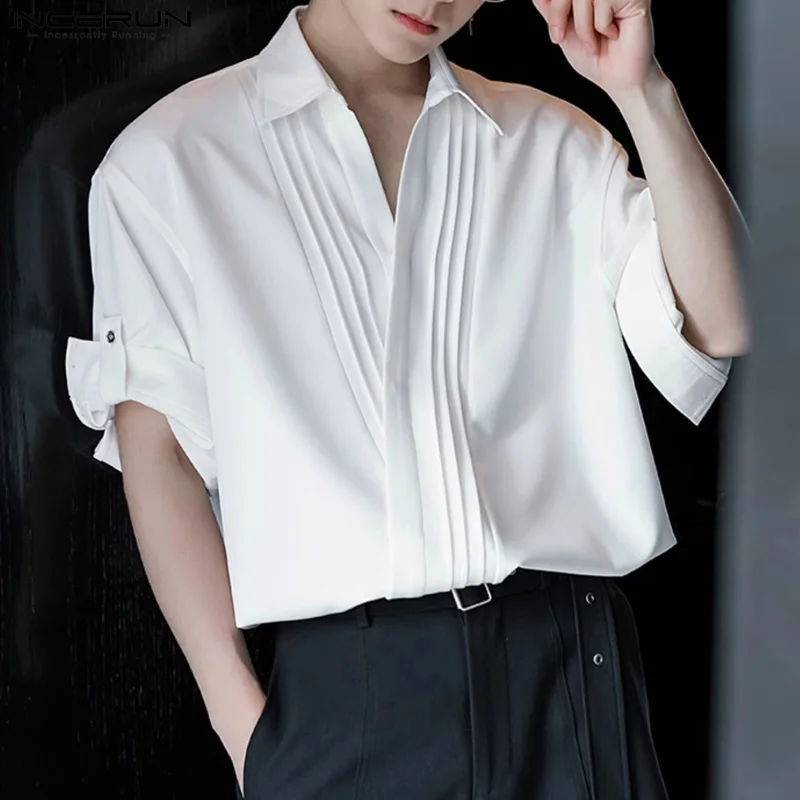 INCERUN Men Shirts Solid Color Lapel Short Sleeve Pleated Casual Men Clothing Streetwear Summer 2024 Korean Fashion Shirts S-5XL
INCERUN Men Shirts Solid Color Lapel Short Sleeve Pleated Casual Men Clothing Streetwear Summer 2024 Korean Fashion Shirts S-5XL