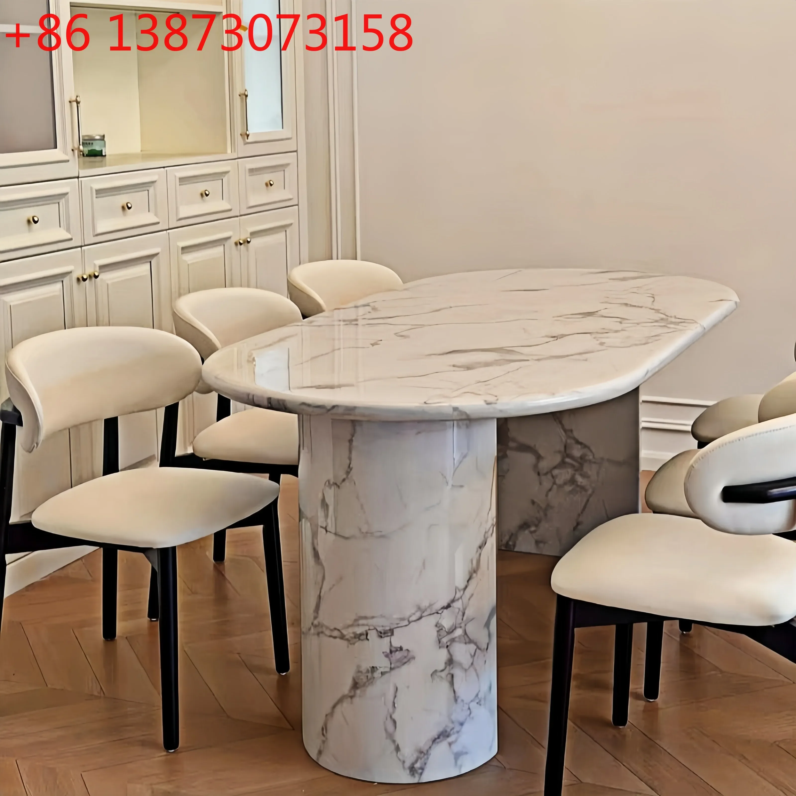French retro large white marble Nordic medieval light luxury small apartment with dining table
French retro large white marble Nordic medieval light luxury small apartment with dining table