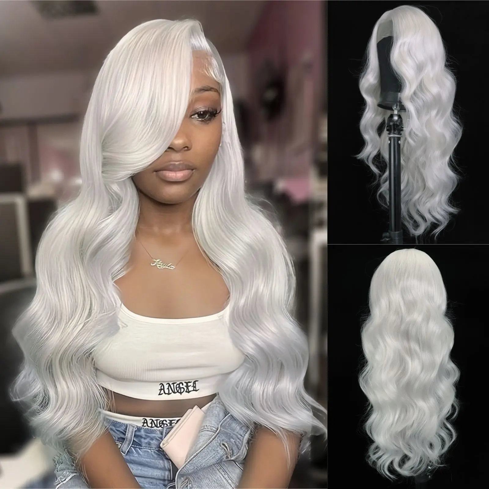 White Wavy Synthetic Lace Front Wigs 13×4 Free Part Body Wave Lace Front Wig Heat Resistant Synthetic Fiber Wigs(24Inch)
White Wavy Synthetic Lace Front Wigs 13×4 Free Part Body Wave Lace Front Wig Heat Resistant Synthetic Fiber Wigs(24Inch)