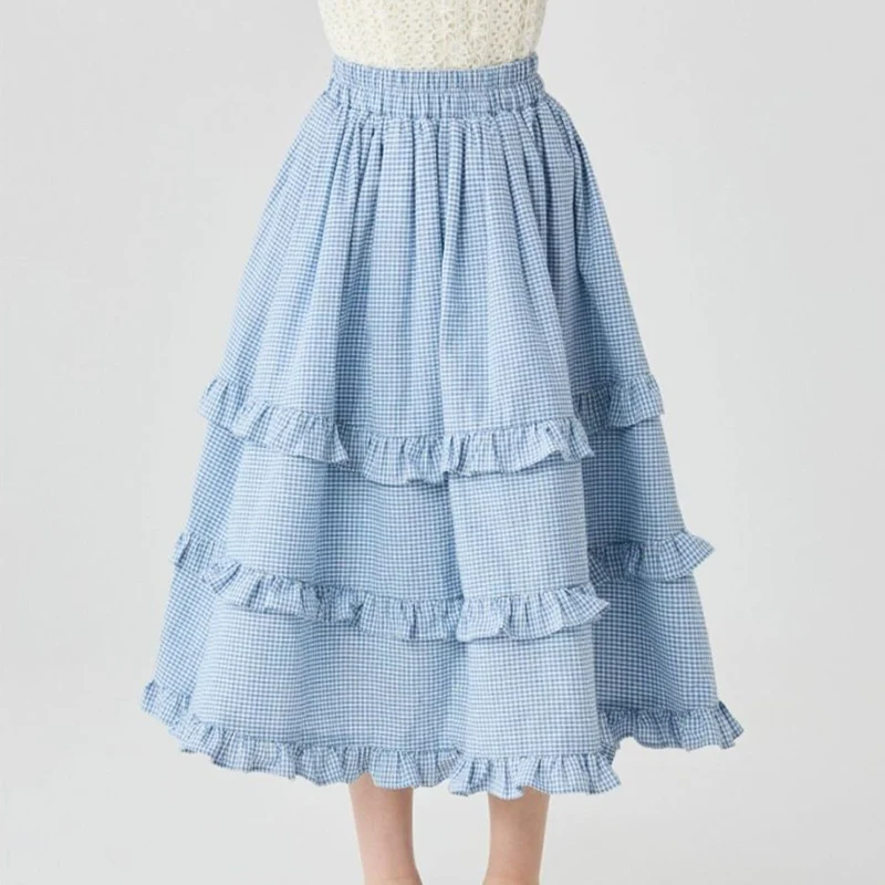 Kids Girls Skirts Summer High Waist Plaid Skirts for Baby Girls Blue Pleated Cake Skirts Spring Ruffles Skirts Children Clothing
Kids Girls Skirts Summer High Waist Plaid Skirts for Baby Girls Blue Pleated Cake Skirts Spring Ruffles Skirts Children Clothing