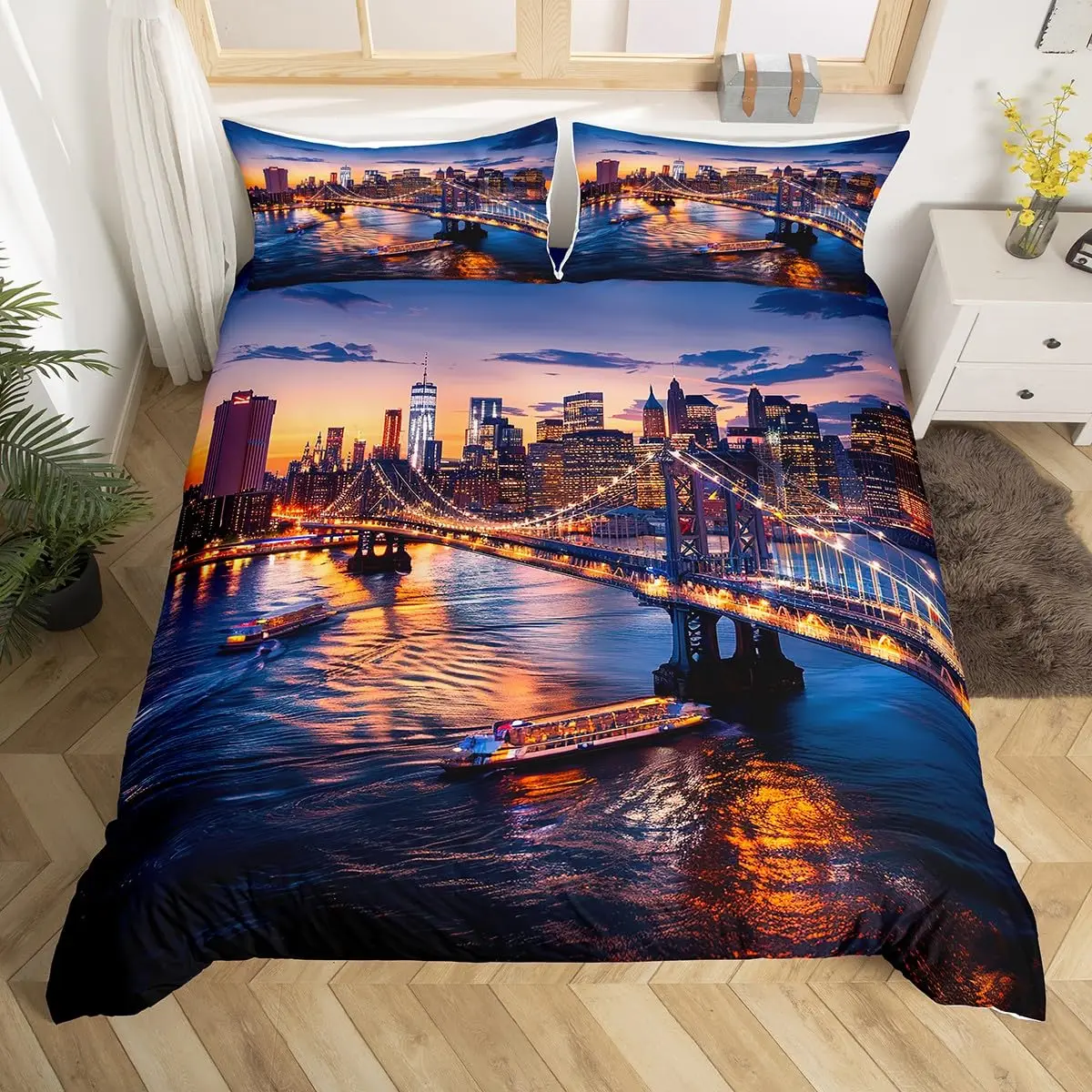 New York Duvet Cover Set City Landscape Bedding Set Twin Queen Size,Manhattan Skyline Comforter Cover City Building Quilt Cover
New York Duvet Cover Set City Landscape Bedding Set Twin Queen Size,Manhattan Skyline Comforter Cover City Building Quilt Cover