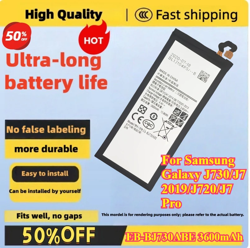 EB-BJ730ABE 3600mAh Battery For Samsung Galaxy J730/J7 2019/J720/J7 Pro Compatible High Quality Mobile Phone Battery
EB-BJ730ABE 3600mAh Battery For Samsung Galaxy J730/J7 2019/J720/J7 Pro Compatible High Quality Mobile Phone Battery