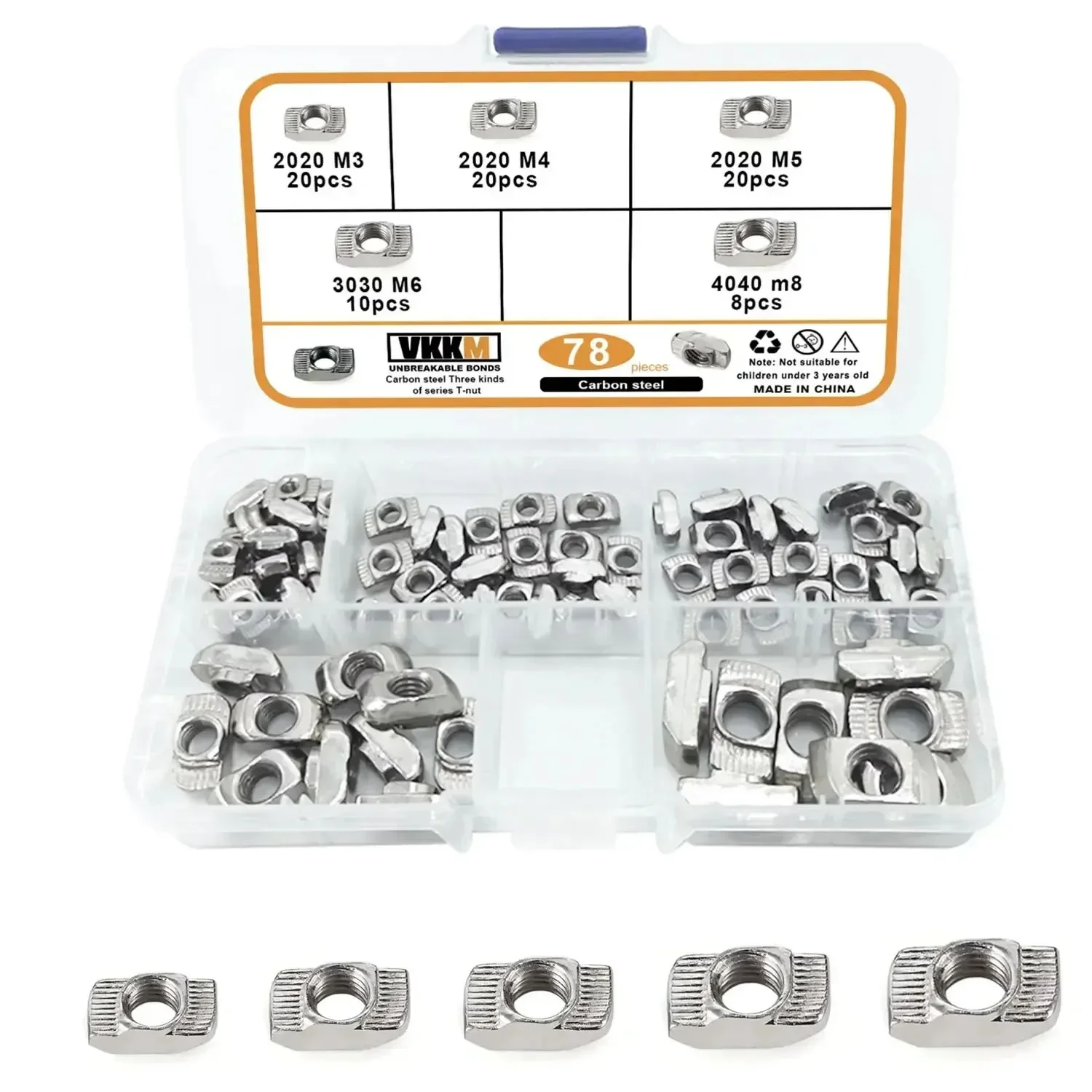 78PcsM3 M4 M5 M6 M8 T-shaped Nut, Suitable for Profile Assembly, Mechanical Equipment Assembly and Other Scenarios
78PcsM3 M4 M5 M6 M8 T-shaped Nut, Suitable for Profile Assembly, Mechanical Equipment Assembly and Other Scenarios