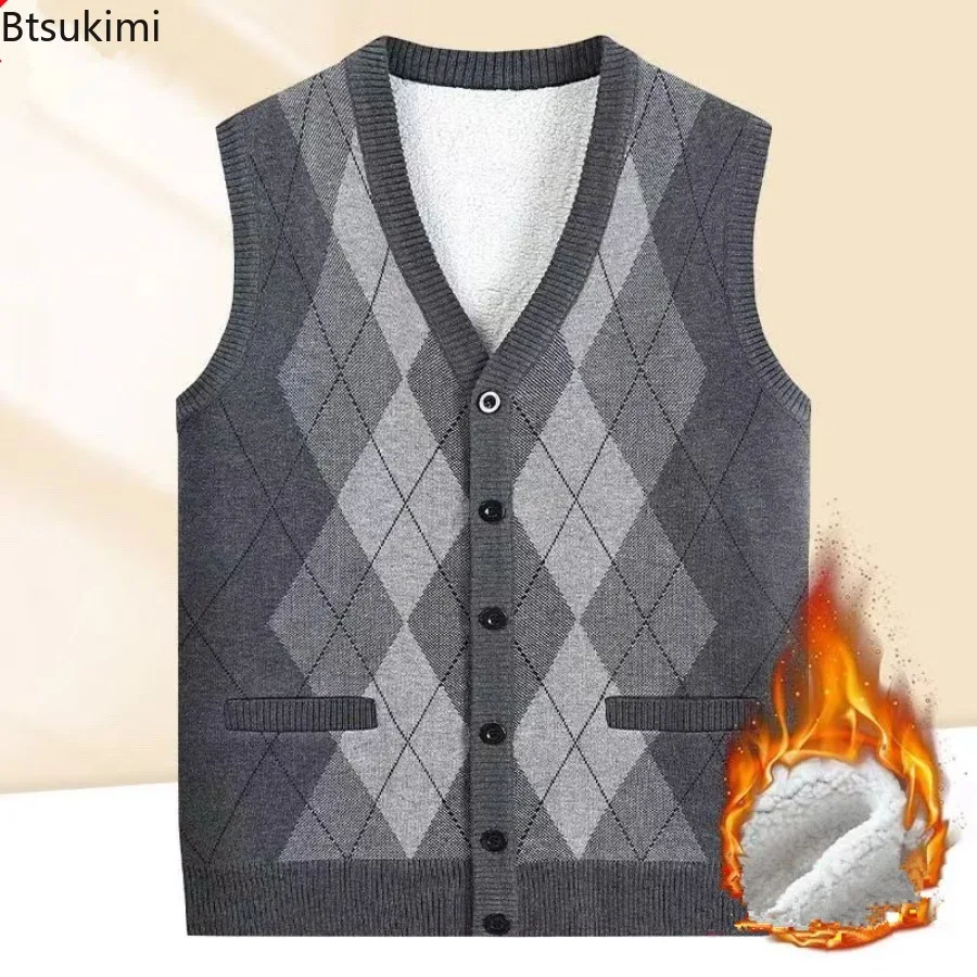Men's Sweater Cardigan Autumn Winter Thick Patchwork Colors Knitwear Sleeveless Sweater Single Breasted Knitted Coats for Men
Men's Sweater Cardigan Autumn Winter Thick Patchwork Colors Knitwear Sleeveless Sweater Single Breasted Knitted Coats for Men