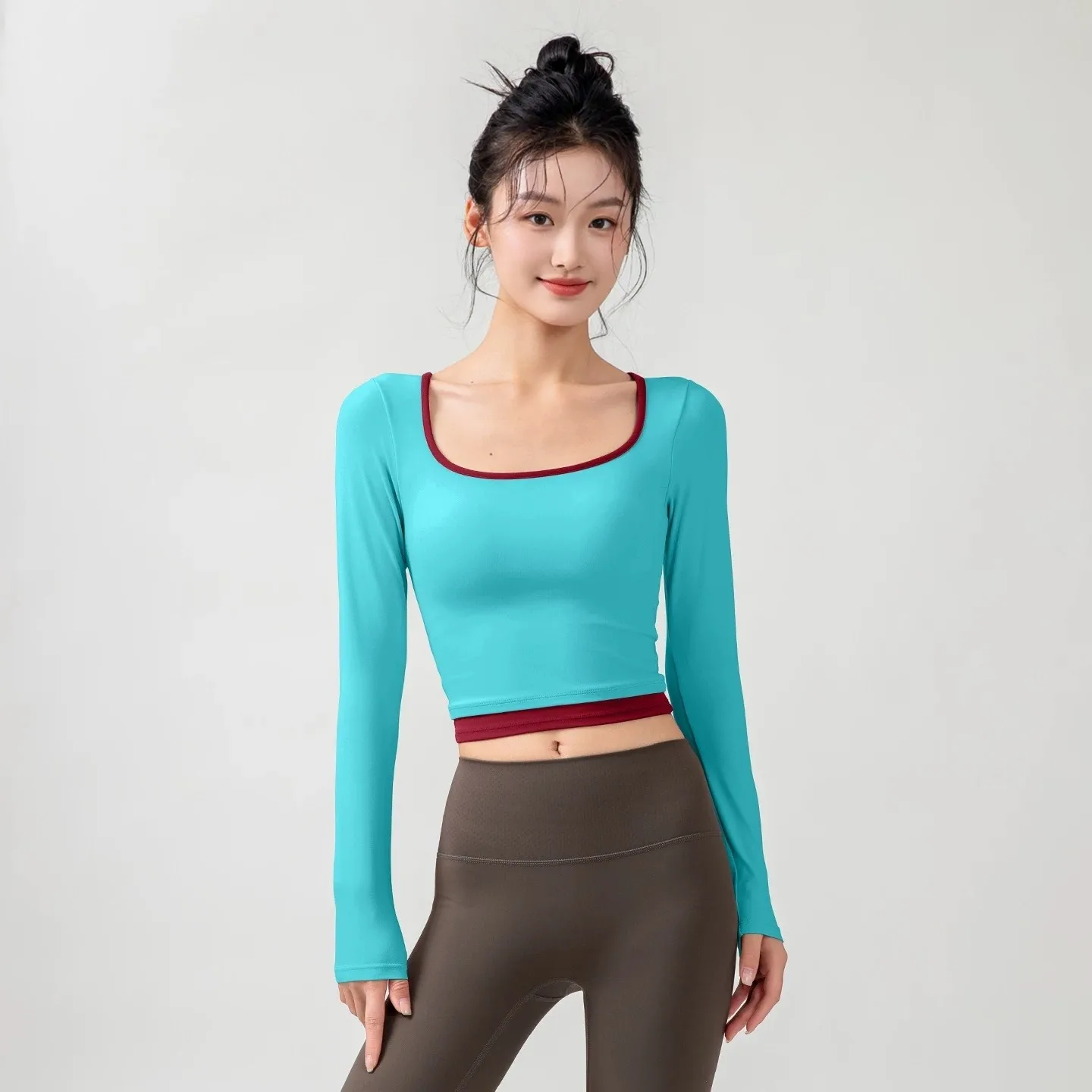 Fall/Winter Color Contrasting Yoga Shirt Round Neck Top Pilates Running Fitness Long Sleeve
Fall/Winter Color Contrasting Yoga Shirt Round Neck Top Pilates Running Fitness Long Sleeve