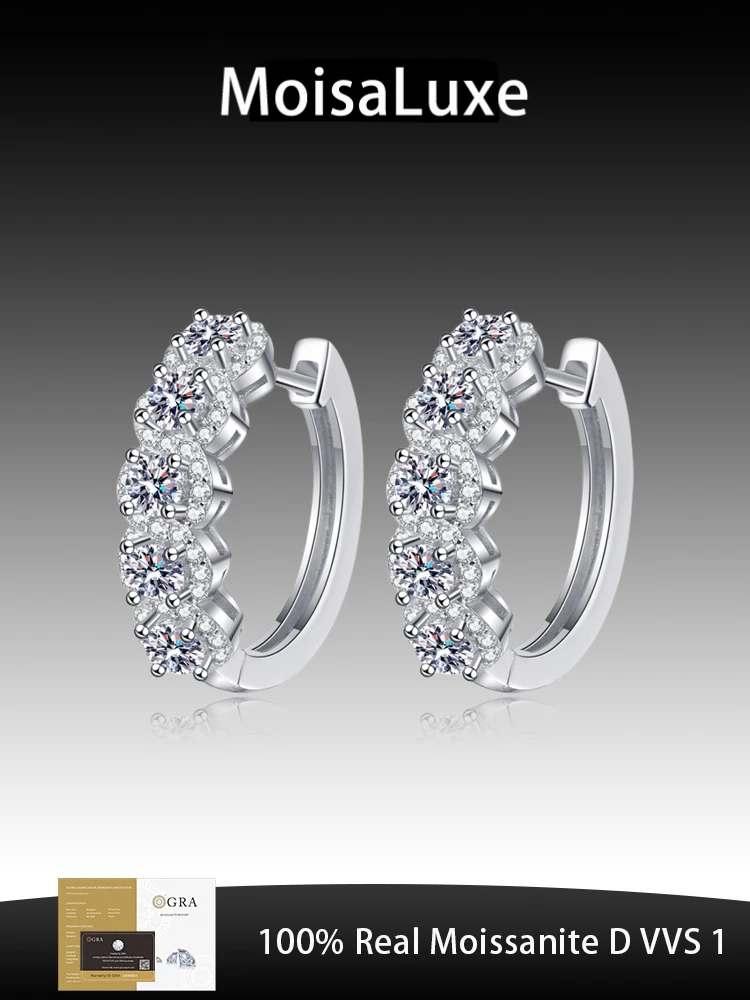 MoisaLuxe Official Store GRA Moissanite Plata Sterling 925 Silver Earrings Premium European And American Full Row Diamond
MoisaLuxe Official Store GRA Moissanite Plata Sterling 925 Silver Earrings Premium European And American Full Row Diamond