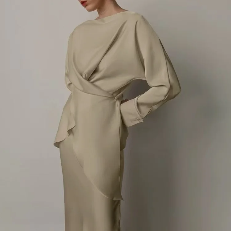 Комплект из топа и юбки с перекрещенным подолом и нерегулярным подолом, длинный све, круглый Ne Faionable, женский ансамбль из двух предметов, весенняя коллекция
Комплект из топа и юбки с перекрещенным подолом и нерегулярным подолом, длинный све, круглый Ne Faionable, женский ансамбль из двух предметов, весенняя коллекция