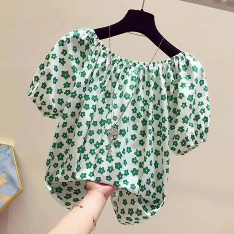 Floral Loose Bubble Sleeve Shirt One Shoulder Easy to Wear Two Ways Versatile Elegant Summer New Arrival Women's Fashion
Floral Loose Bubble Sleeve Shirt One Shoulder Easy to Wear Two Ways Versatile Elegant Summer New Arrival Women's Fashion
