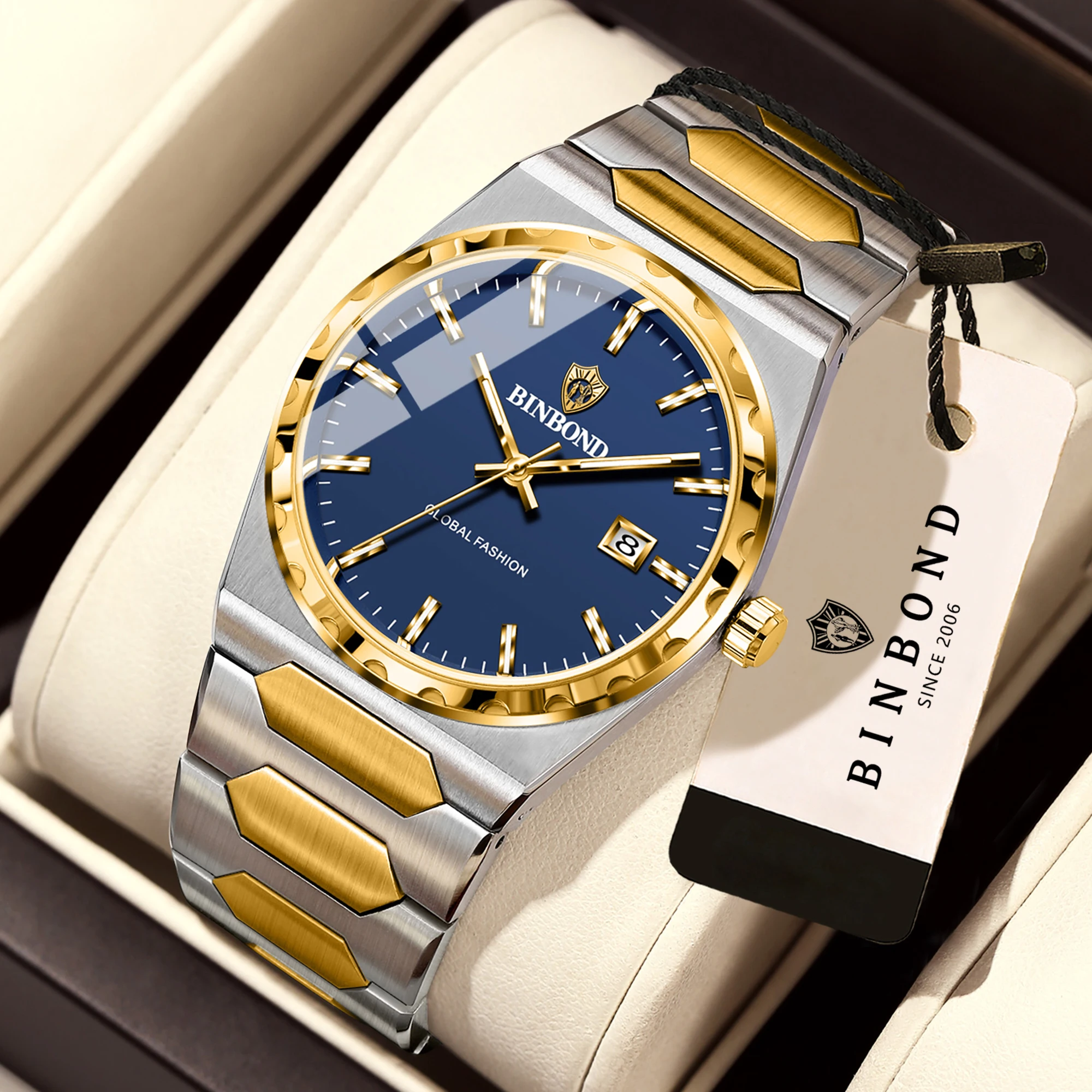 BINBOND New Arrival Luxury Quartz Wristwatches for Men Precise Luminous Waterproof Auto Date Durable Men's Watch Casual Reloj
BINBOND New Arrival Luxury Quartz Wristwatches for Men Precise Luminous Waterproof Auto Date Durable Men's Watch Casual Reloj