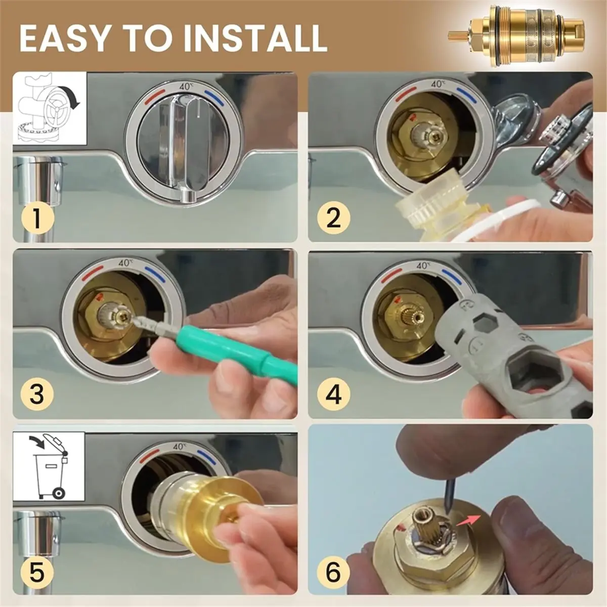 A45I 96633000 Thermostatic T42 (BTC), for , Ecostat, and Cart Shower Systems
A45I 96633000 Thermostatic T42 (BTC), for , Ecostat, and Cart Shower Systems