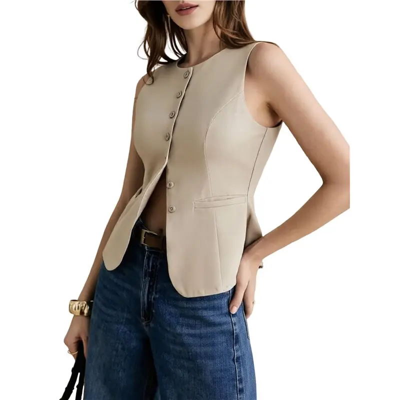 CYL-Women's Summer Suit Vest Tops Dressy Business Casual Sleeveless Button Down Blazer Waistcoat
CYL-Women's Summer Suit Vest Tops Dressy Business Casual Sleeveless Button Down Blazer Waistcoat