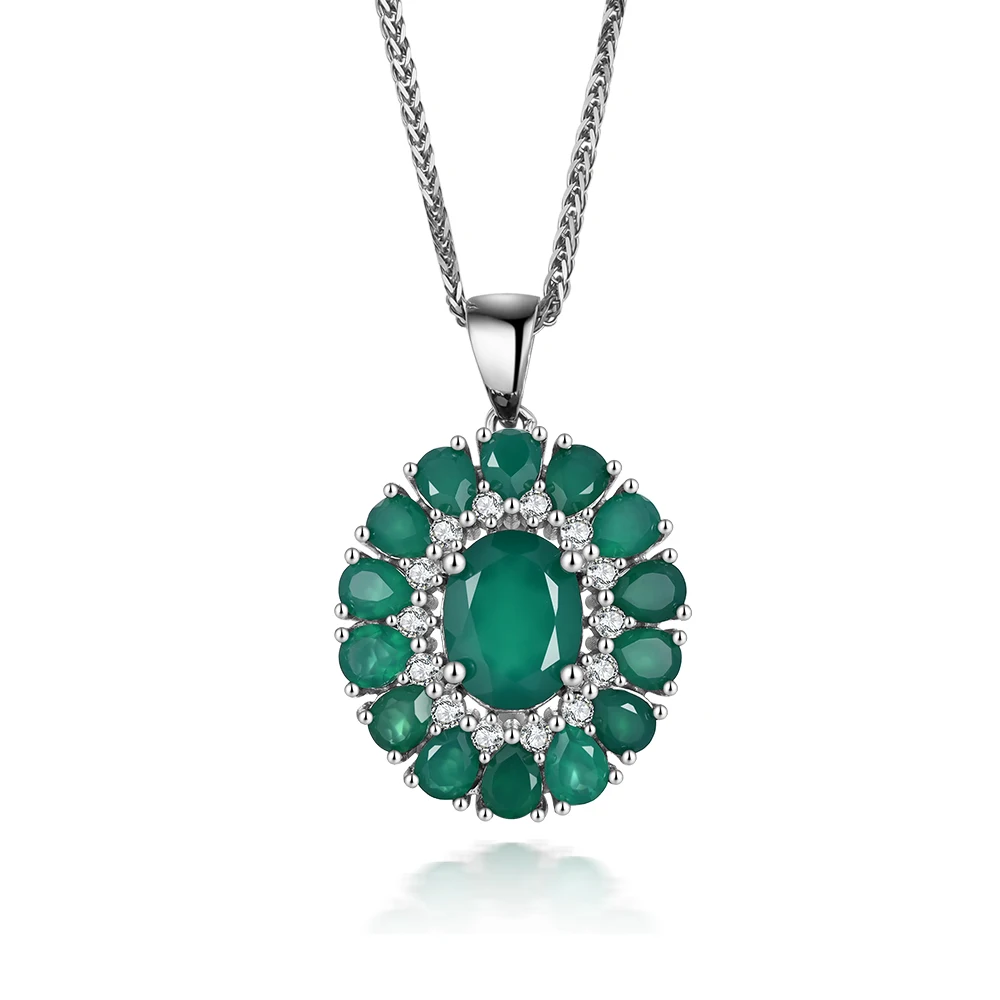 925 Sterling Silver Pendant Necklace Natural Green Agate Stressfree Gemstone Fine Jewelry for Anniversary party Gift
925 Sterling Silver Pendant Necklace Natural Green Agate Stressfree Gemstone Fine Jewelry for Anniversary party Gift