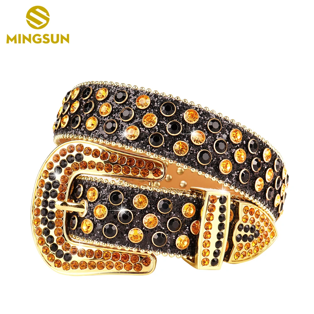 Rhinestone Belts Fashion Gold Alloy Buckle Waistband Luxury Designer Men Belt Vintage Leather Strap Diamond Studded Belt Women
Rhinestone Belts Fashion Gold Alloy Buckle Waistband Luxury Designer Men Belt Vintage Leather Strap Diamond Studded Belt Women