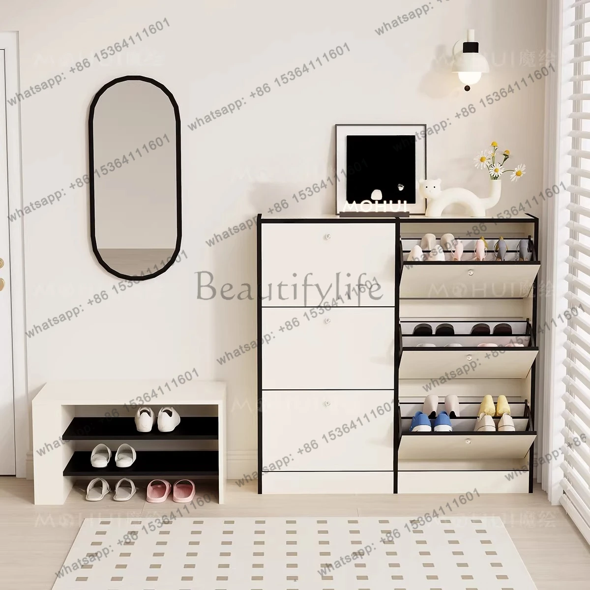 Dopamine tipping bucket shoe cabinet large capacity ultra-thin entrance cabinet against the wall
Dopamine tipping bucket shoe cabinet large capacity ultra-thin entrance cabinet against the wall