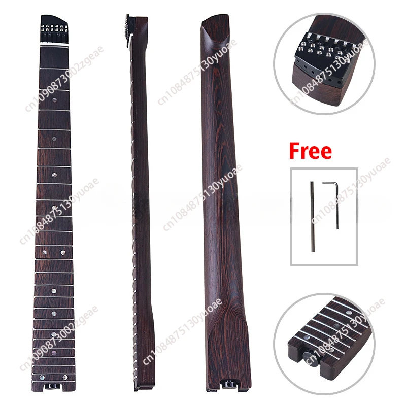 24 frets, headless electric guitar neck, chicken wing wood neck, with string lock pillow, DIY electric guitar handle
24 frets, headless electric guitar neck, chicken wing wood neck, with string lock pillow, DIY electric guitar handle