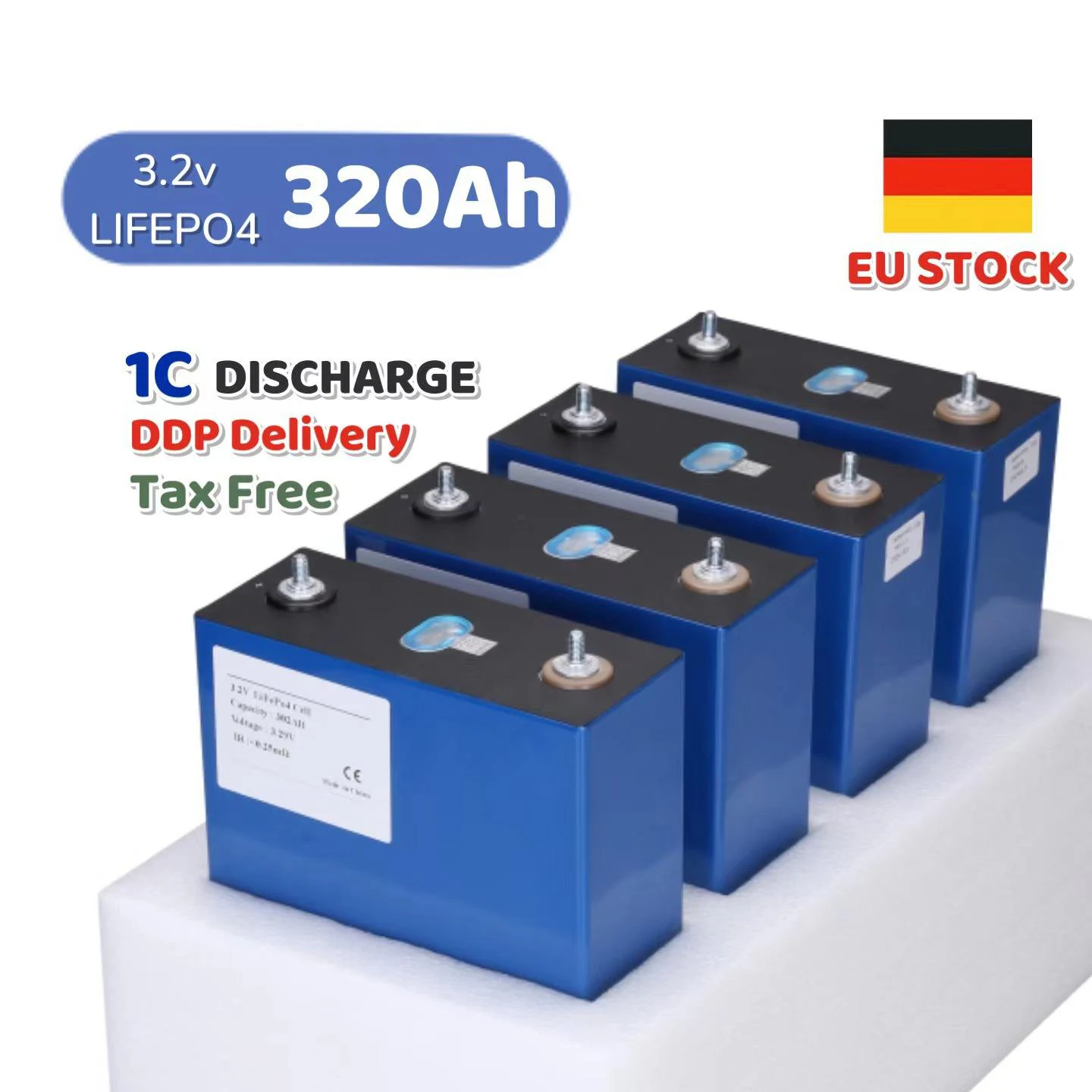Eu Warehouse 3.2v 320ah Grade A Prismatic Lifepo4 Battery Cell Lithium Ion Phosphate Batteries
Eu Warehouse 3.2v 320ah Grade A Prismatic Lifepo4 Battery Cell Lithium Ion Phosphate Batteries
