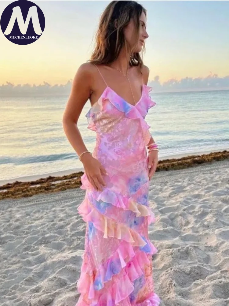 Elegant Womens Dresses Summer New Sexy Rainbow Colors Sleeveless Sling V Neck Dress Fashionable Slim Fit Wavy Edge Dresses
Elegant Womens Dresses Summer New Sexy Rainbow Colors Sleeveless Sling V Neck Dress Fashionable Slim Fit Wavy Edge Dresses