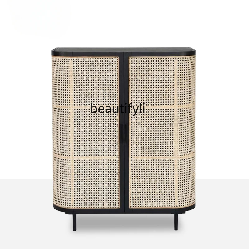 Rattan Solid Wood Porch Sideboard Cabinet High Cabinet Integrated Wall Living Room Vintage Storage Cabinet
Rattan Solid Wood Porch Sideboard Cabinet High Cabinet Integrated Wall Living Room Vintage Storage Cabinet
