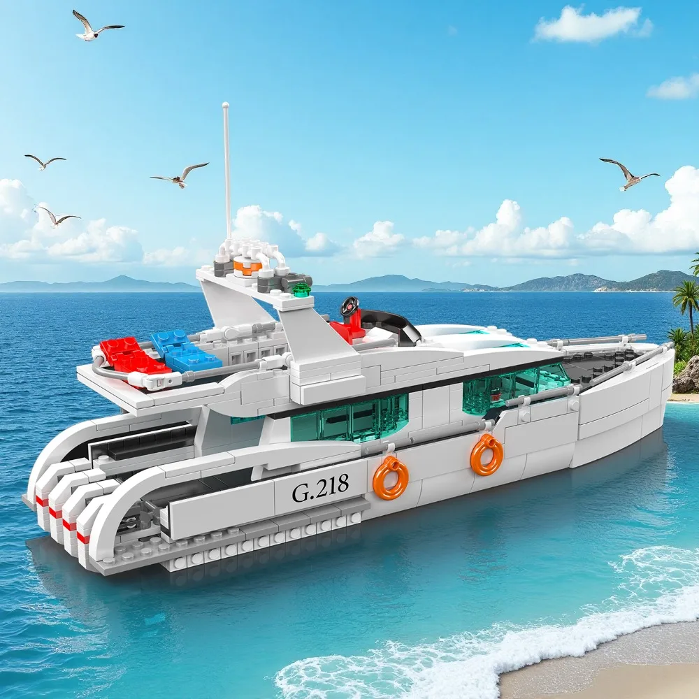 Mould King 857pcs Dolphin Yacht Model Luxury Pleasure Boat Architecture Small Granule Building Block Assembly Toy Holiday Gift
Mould King 857pcs Dolphin Yacht Model Luxury Pleasure Boat Architecture Small Granule Building Block Assembly Toy Holiday Gift