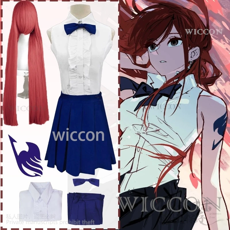 Anime FAIRY Cosplay Erza Scarlet Costume JK School Uniform Sleeveless Shirts Blue Gradient Dress Y2K Lolita Tattoo Halloween Cos
Anime FAIRY Cosplay Erza Scarlet Costume JK School Uniform Sleeveless Shirts Blue Gradient Dress Y2K Lolita Tattoo Halloween Cos