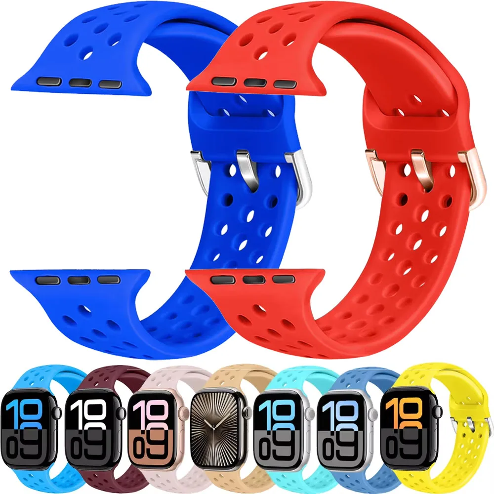 Silicone Strap For Apple Watch 1110 42mm 46mm Ultra 3/2/1 49mm Sports Wristband iWatch 9 8 7 6 5 4 SE 3 45mm 44mm 41mm 40mm Band
Silicone Strap For Apple Watch 1110 42mm 46mm Ultra 3/2/1 49mm Sports Wristband iWatch 9 8 7 6 5 4 SE 3 45mm 44mm 41mm 40mm Band