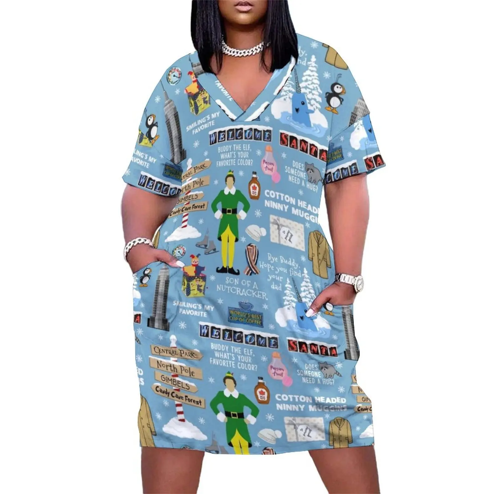 Buddy the Elf collage, Blue background Loose Pocket Dress Evening dresses women's fashion dresses
Buddy the Elf collage, Blue background Loose Pocket Dress Evening dresses women's fashion dresses
