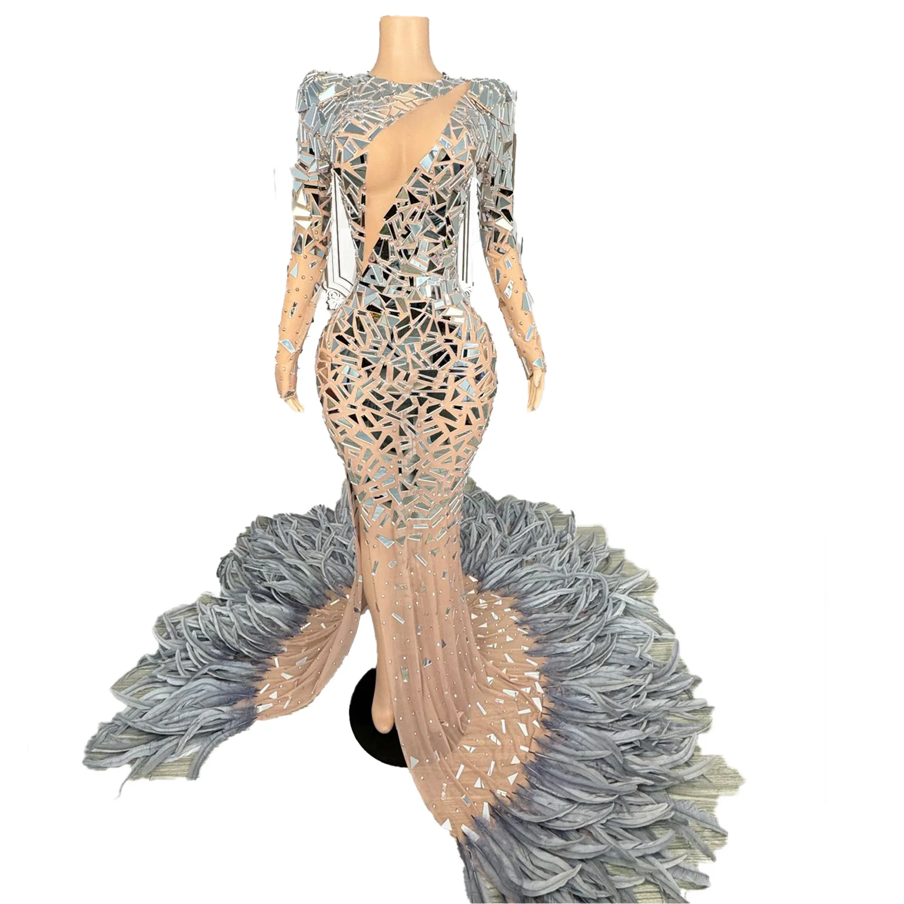 Элегантное вечернее платье Tuoniao класса люкс для женщин: сексуальное, с прозрачными сетчатыми вставками, геометрическим узором, перьями и шлейфом, для свадеб и вечеринок
Элегантное вечернее платье Tuoniao класса люкс для женщин: сексуальное, с прозрачными сетчатыми вставками, геометрическим узором, перьями и шлейфом, для свадеб и вечеринок