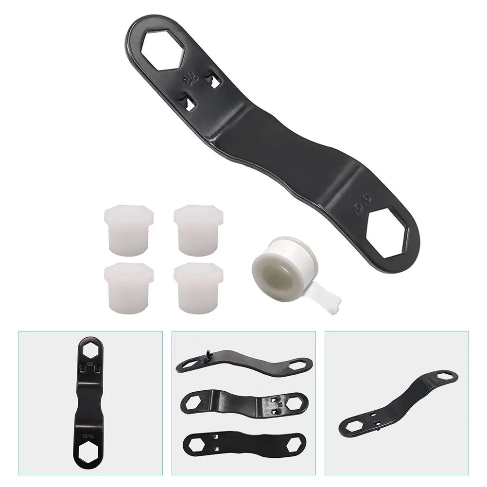 1Set Rv Water Heater Drain Plug and Wrench Kit Special Angle Design for Tight Spaces Ptfe Tape Included Leak Proof Performance