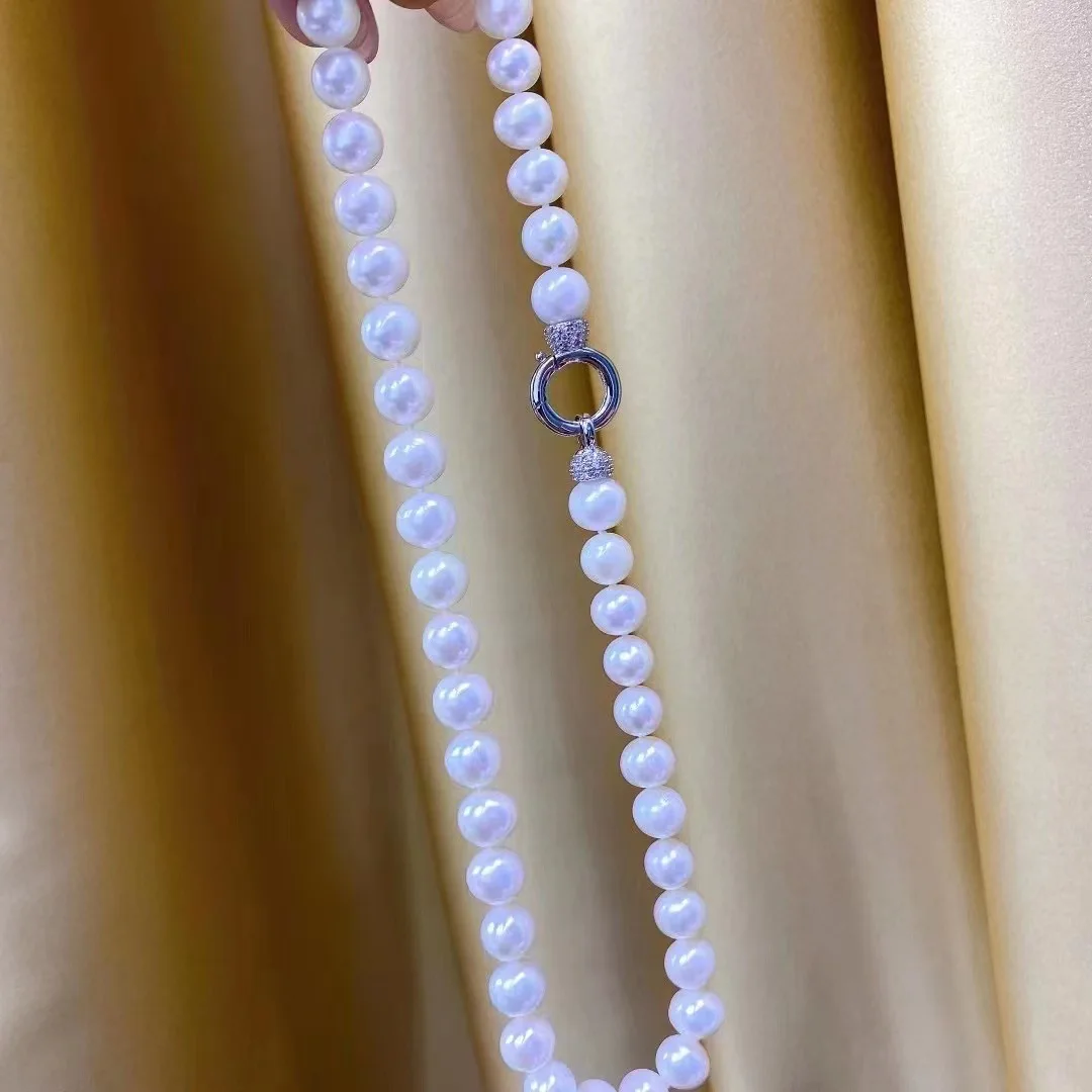 Ожерелье из стерлингового серебра 925 пробы, однорядное ожерелье AAAA 9-10 мм, ожерелье из натурального японского круглого белого жемчуга 18 дюймов
Ожерелье из стерлингового серебра 925 пробы, однорядное ожерелье AAAA 9-10 мм, ожерелье из натурального японского круглого белого жемчуга 18 дюймов