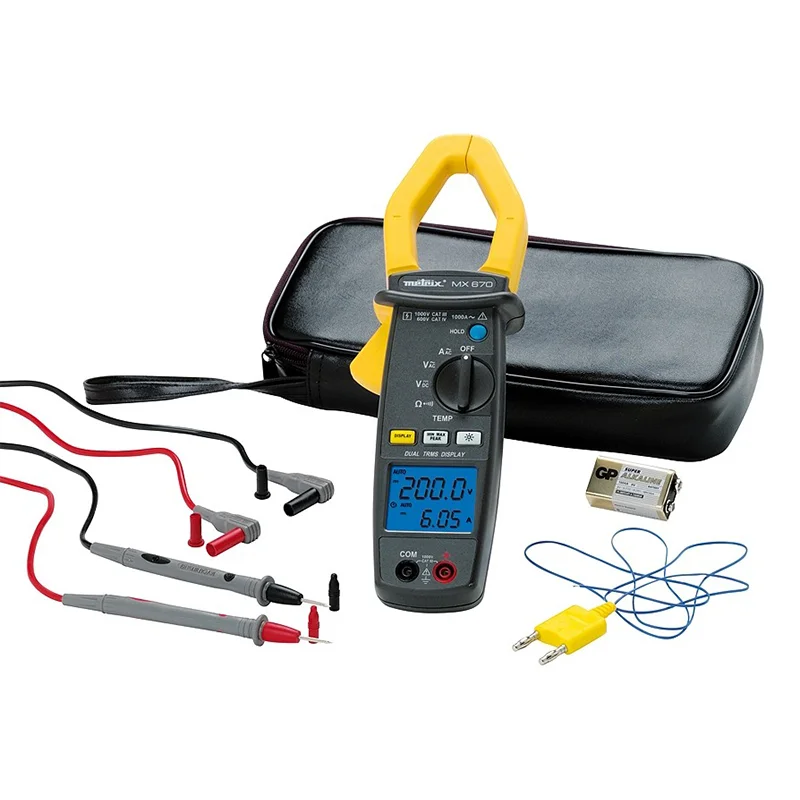 MX670 Professional High Precision 6000 Counts True RMS Multimeter 1000A Inrush Current Best AC DC Autorange Digital Clamp Meter
MX670 Professional High Precision 6000 Counts True RMS Multimeter 1000A Inrush Current Best AC DC Autorange Digital Clamp Meter