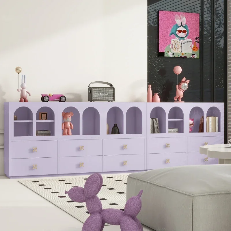 Bucket cabinet, living room partition small vertical next to the sofa, purple bookcase, background wall projection TV
Bucket cabinet, living room partition small vertical next to the sofa, purple bookcase, background wall projection TV